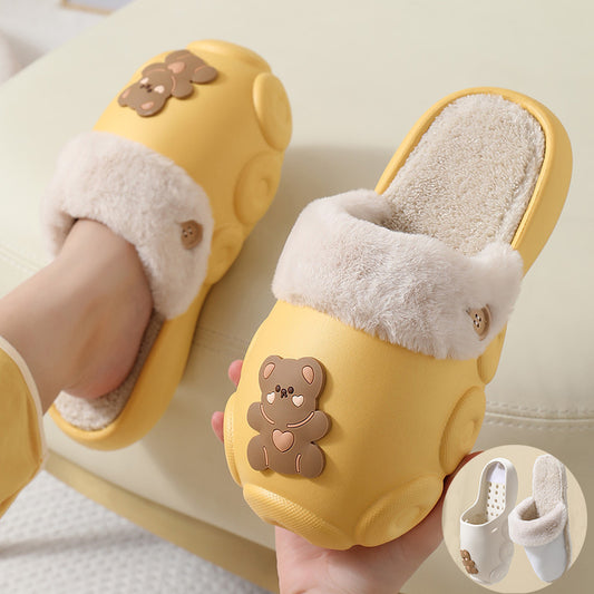 Fluffy Bear Winter Slippers