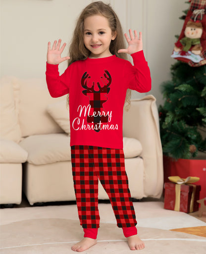 Christmas Matching Pajamas Set for Family Elk Top